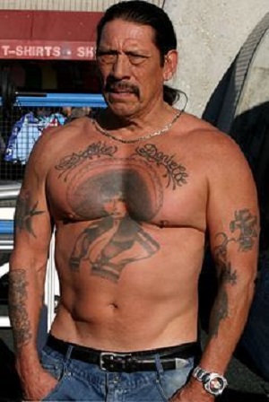 Danny Trejo Catholic Cross Tattoos