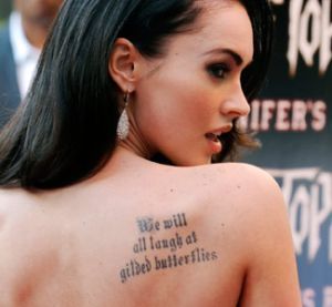 Megan Fox's Shakespearean Back Tattoo