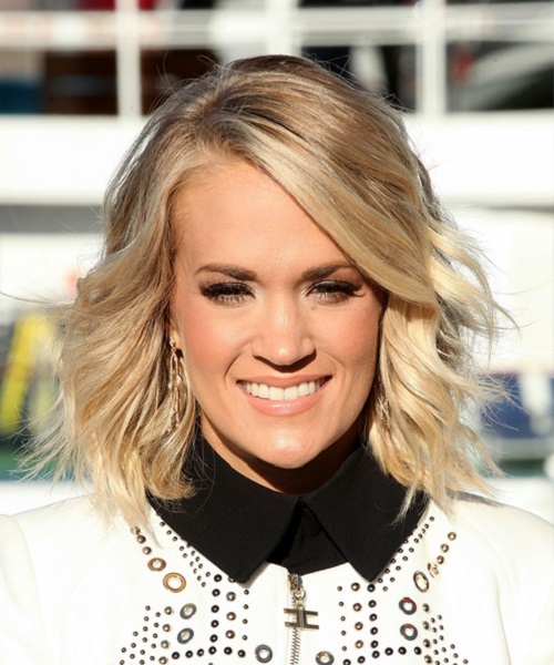 Carrie Underwood Champagne Bob Hairstyles