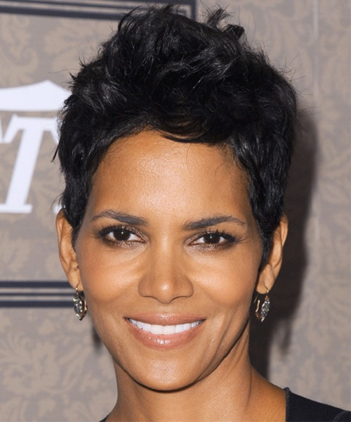 Halle Berry Short Straight Black Ash Hairstyles