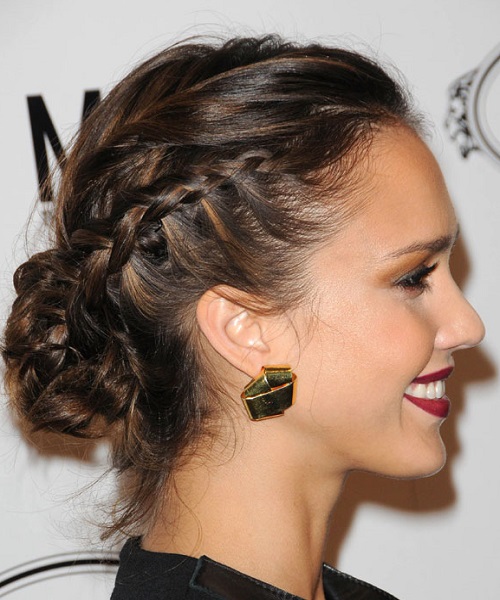 essica Alba Braided Mess Hairstyles