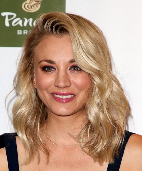 Kaley Cuoco Tousled Tapered Hairstyles