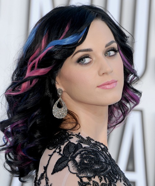 Katy Perry Multiple Highlights Hairstyles