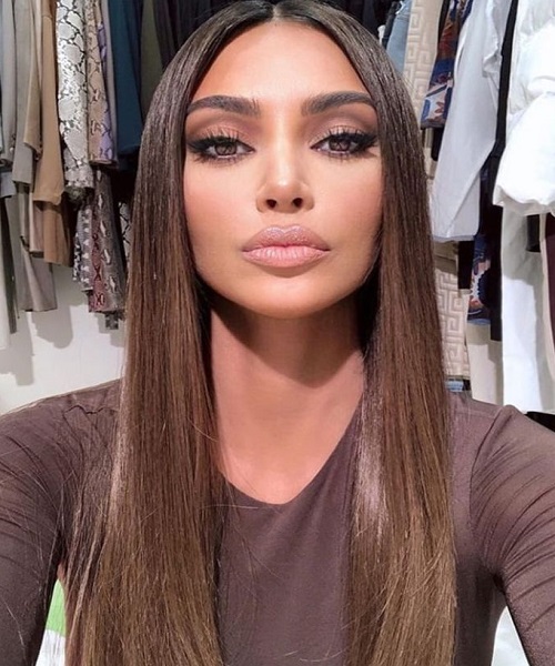Kim Kardashian Long Straight Hairstyle