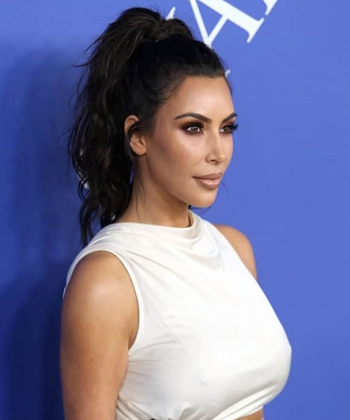Kim Kardashian Slicked Back Side Part Hairstyle