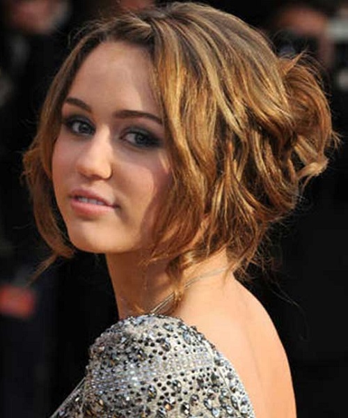 Miley Cyrus Messy Updo Hairstyles