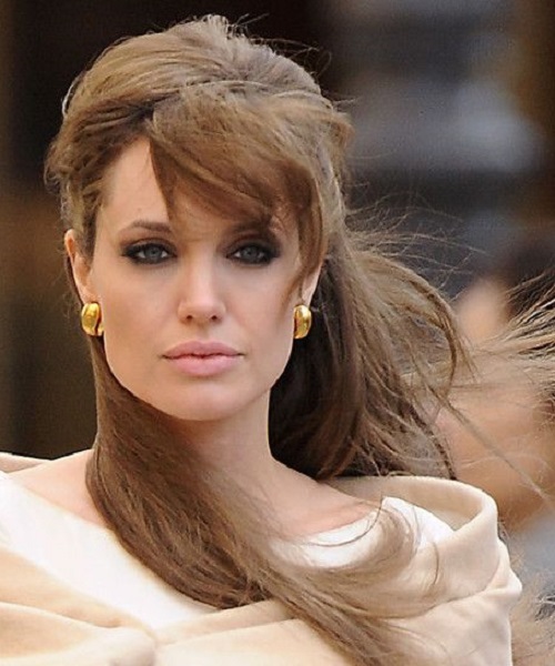 Angelina Jolie Half Up Hairstyles