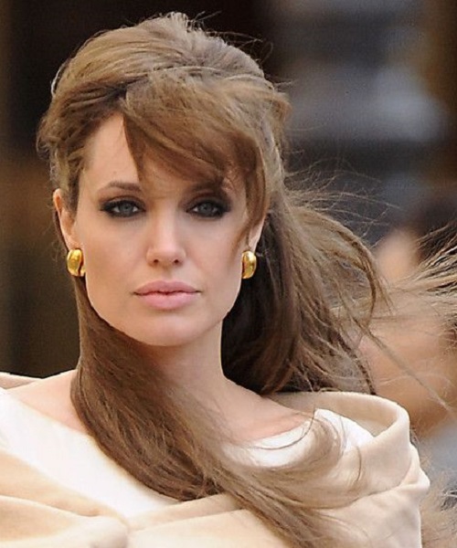 Angelina Jolie Half Up Hairstyles