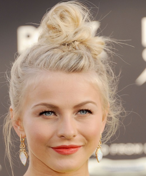 Julianne Hough Wispy Bun Hairstyles