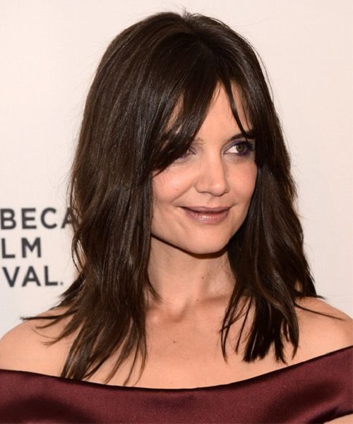 Katie Holmes Layered Bangs Hairstyles