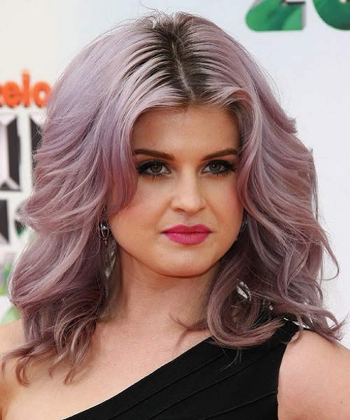 Kelly Osbourne Wavy Purple Hairstyles