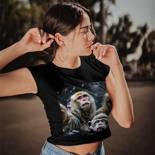 Animal Design Women’s Cropped T-Shirt