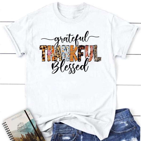 Grateful thankful blessed Thanksgiving t-shirt
